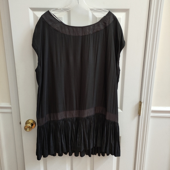 Allsaints All Saints Spitalfields Black Brown Drop Waist Top Dress US 6 - Picture 2 of 9